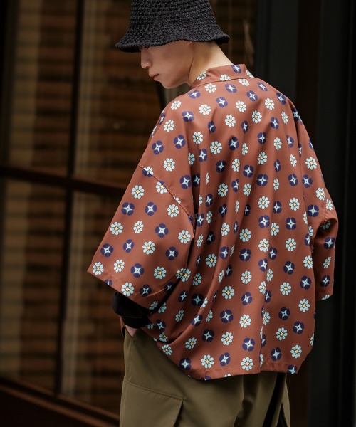 improves(インプローブス)の「【improves】総柄&無地 ルーズフィット 半袖 オープンカラーシャツ(シャツ/ブラウス・メンズ・ライトグリーン/ピンク/イエロー/ネイビー/ブラウン/ブラック/ホワイト/ライトグレー/ダークブラック/ダークグリーン・FREE)」の19枚目の写真