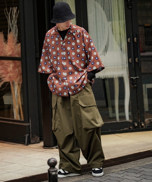 improves(インプローブス)の「【improves】総柄&無地 ルーズフィット 半袖 オープンカラーシャツ(シャツ/ブラウス・メンズ・ライトグリーン/ピンク/イエロー/ネイビー/ブラウン/ブラック/ホワイト/ライトグレー/ダークブラック/ダークグリーン・FREE)」の20枚目の写真