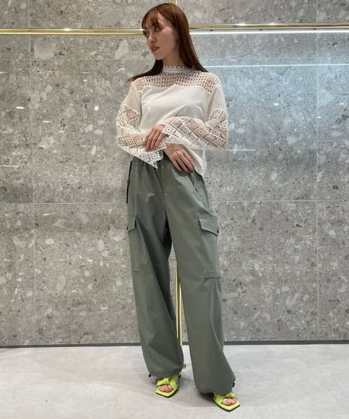 LE CIEL BLEU カーゴパンツ 34サイズ ル シェル ブルー - LE CIEL BLEU | Wide Cargo Pants-Charcoal