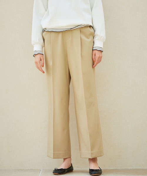 LE SOUK HOLIDAY(ルスークホリデー)の「スマートワイドパンツ(スラックス・レディース・ベージュ/ブラック/ネイビー・M/L/S)」の1枚目の写真