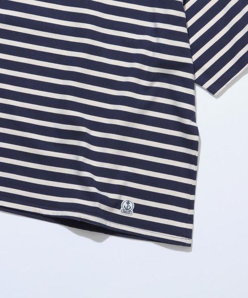 FIDELITY（フィデリティ）の「BORDER S/S WIDE / バスクボーダー半袖シャツ ワイド・ビッグシルエット（Tシャツ/カットソー・メンズ・ネイビー/オフホワイト/ダークグリーン/ラベンダー・LARGE/MEDIUM）」の11枚目の写真