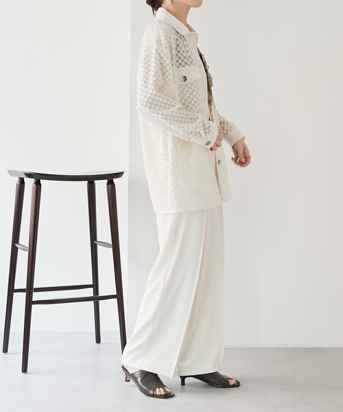 COLLAGE GALLARDAGALANTE（コラージュガリャルダガランテ）の「【OT】チェックメッシュシャツジャケット（シャツ/ブラウス・レディース・オフホワイト/グリーン・FREE）」の18枚目の写真