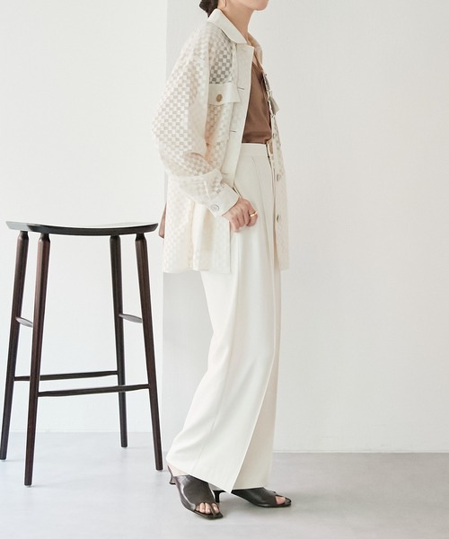 COLLAGE GALLARDAGALANTE（コラージュガリャルダガランテ）の「【OT】チェックメッシュシャツジャケット（シャツ/ブラウス・レディース・オフホワイト/グリーン・FREE）」の20枚目の写真