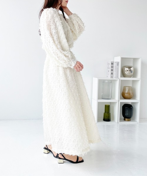 Meli rich（メリーリッチ）の「【セットアップ/オケージョン対応】シアージャガードブラウス（シャツ/ブラウス・レディース・アイボリー/ブラック/グレー・FREE）」の9枚目の写真