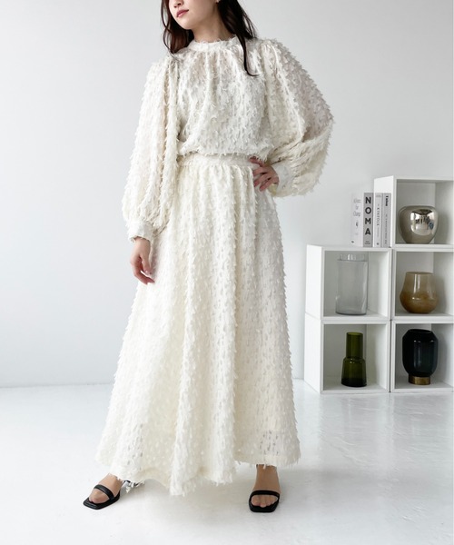 Meli rich（メリーリッチ）の「【セットアップ/オケージョン対応】シアージャガードブラウス（シャツ/ブラウス・レディース・アイボリー/ブラック/グレー・FREE）」の13枚目の写真