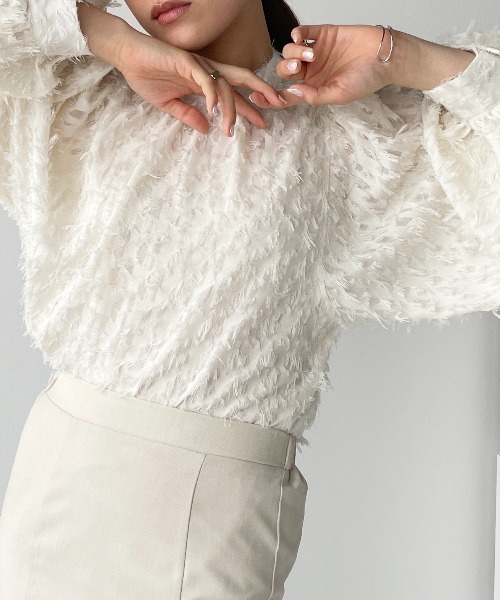 Meli rich（メリーリッチ）の「【セットアップ/オケージョン対応】シアージャガードブラウス（シャツ/ブラウス・レディース・アイボリー/ブラック/グレー・FREE）」の16枚目の写真