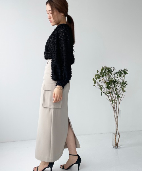 Meli rich（メリーリッチ）の「【セットアップ/オケージョン対応】シアージャガードブラウス（シャツ/ブラウス・レディース・アイボリー/ブラック/グレー・FREE）」の22枚目の写真