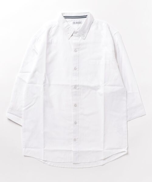 STYLEBLOCK（スタイルブロック）の「TCオックス7分袖BDシャツ（シャツ/ブラウス・メンズ・サックスブルー/ライトグレー/ホワイト/ネイビー・L/M/LL）」の6枚目の写真