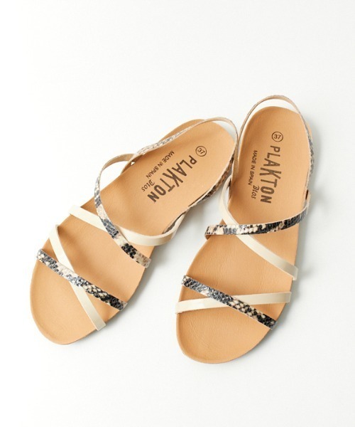 PLAKTON（プラクトン）の「[PLAKTON/プラクトン] 別注 クロスストラップサンダル（サンダル・レディース・ブラック/ベージュ・38/36/37）」の8枚目の写真