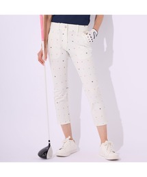 marie claire GOLF/マリクレール ゴルフ ゴルフウェア 接触冷感 UVカット ストレッチ 総柄 9分丈 ロングパンツ ストレッチパンツ