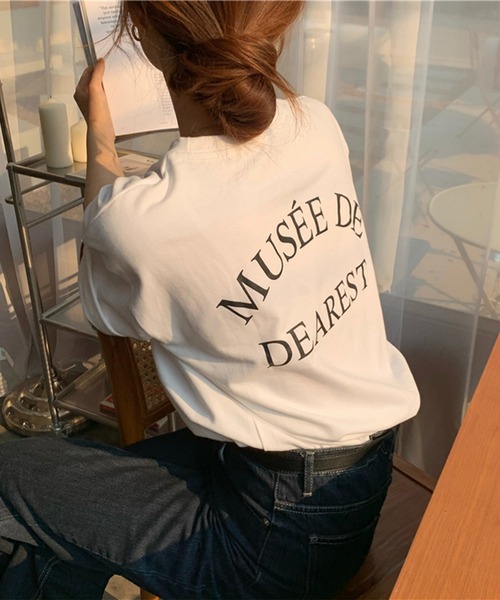 Chaco closet（チャコ クローゼット）の「オーバーサイズバックプリントデザインTシャツ（Tシャツ/カットソー・レディース・グレー/ホワイト/イエロー・FREE）」の6枚目の写真