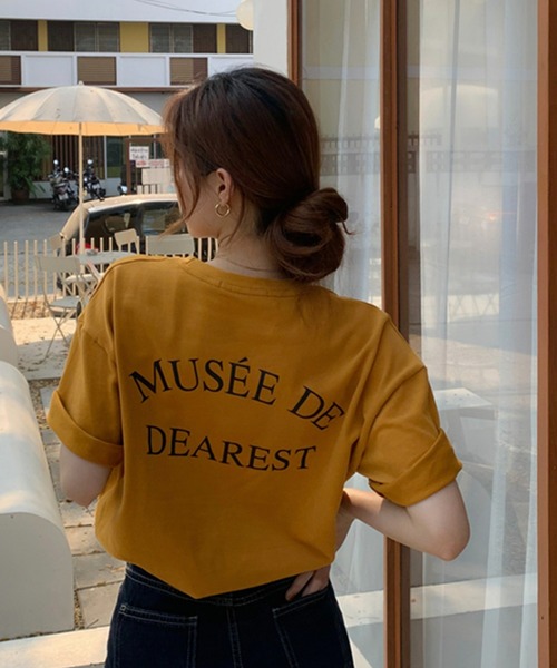 Chaco closet（チャコ クローゼット）の「オーバーサイズバックプリントデザインTシャツ（Tシャツ/カットソー・レディース・グレー/ホワイト/イエロー・FREE）」の5枚目の写真