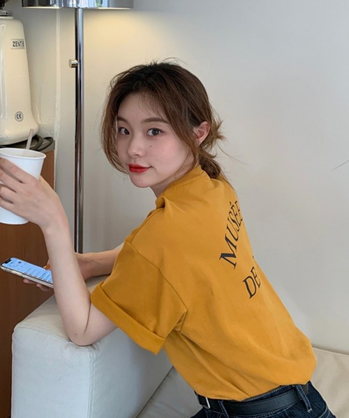 Chaco closet（チャコ クローゼット）の「オーバーサイズバックプリントデザインTシャツ（Tシャツ/カットソー・レディース・グレー/ホワイト/イエロー・FREE）」の7枚目の写真