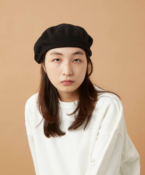 CPH（シーピーエイチ）の「611CO BERET SOLID COTTON / ベレー ソリッドコットン（ハンチング/ベレー帽・メンズ・ブラック・FREE）」の3枚目の写真