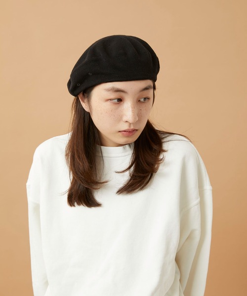 CPH（シーピーエイチ）の「611CO BERET SOLID COTTON / ベレー ソリッドコットン（ハンチング/ベレー帽・メンズ・ブラック・FREE）」の5枚目の写真