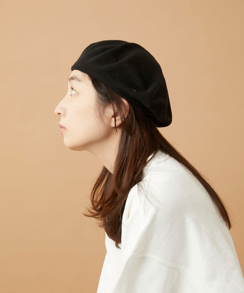 CPH（シーピーエイチ）の「611CO BERET SOLID COTTON / ベレー ソリッドコットン（ハンチング/ベレー帽・メンズ・ブラック・FREE）」の4枚目の写真