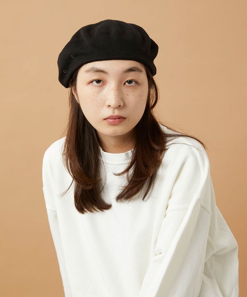 CPH（シーピーエイチ）の「611CO BERET SOLID COTTON / ベレー ソリッドコットン（ハンチング/ベレー帽・メンズ・ブラック・FREE）」の14枚目の写真