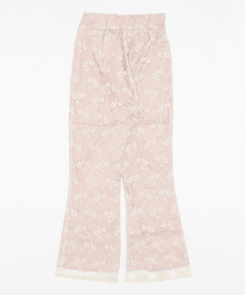 muguet(ミュゲ)の「flare lace pants(スラックス・レディース・ピンク/アイボリー・FREE)」の4枚目の写真