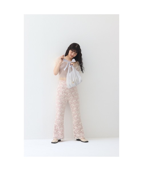 muguet(ミュゲ)の「flare lace pants(スラックス・レディース・ピンク/アイボリー・FREE)」の10枚目の写真