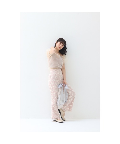 muguet(ミュゲ)の「flare lace pants(スラックス・レディース・ピンク/アイボリー・FREE)」の13枚目の写真