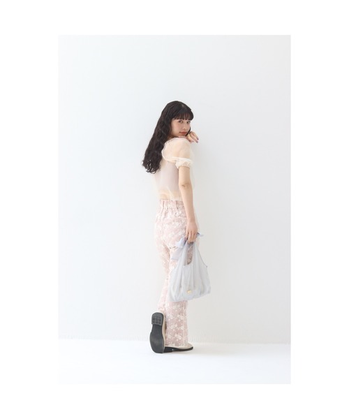 muguet(ミュゲ)の「flare lace pants(スラックス・レディース・ピンク/アイボリー・FREE)」の12枚目の写真