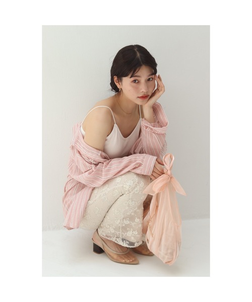 muguet(ミュゲ)の「flare lace pants(スラックス・レディース・ピンク/アイボリー・FREE)」の9枚目の写真