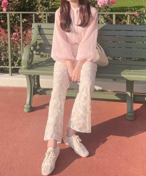 muguet(ミュゲ)の「flare lace pants(スラックス・レディース・ピンク/アイボリー・FREE)」の17枚目の写真