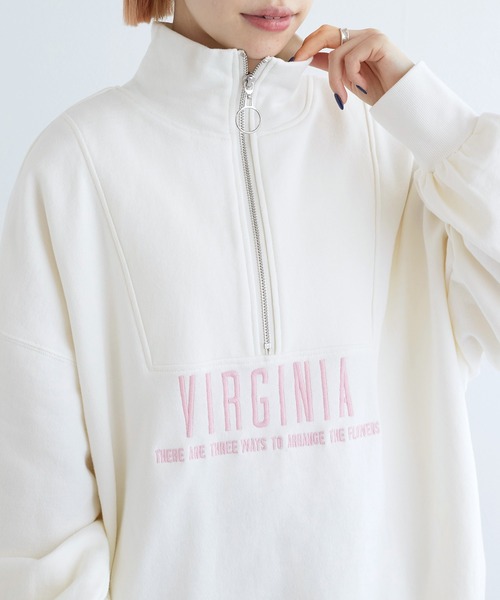 w closet(ダブルクローゼット)の「ハーフジップ刺繍入りスウェット(スウェット・レディース・イエロー系/オフホワイト/グレー・FREE)」の12枚目の写真