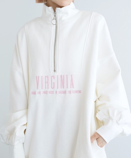 w closet(ダブルクローゼット)の「ハーフジップ刺繍入りスウェット(スウェット・レディース・イエロー系/オフホワイト/グレー・FREE)」の15枚目の写真