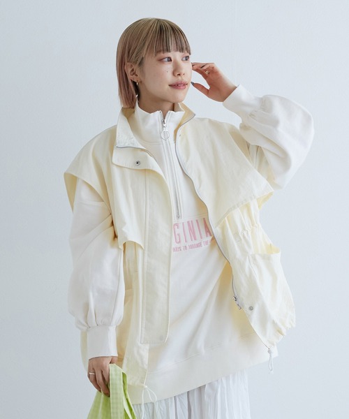 w closet(ダブルクローゼット)の「ハーフジップ刺繍入りスウェット(スウェット・レディース・イエロー系/オフホワイト/グレー・FREE)」の19枚目の写真