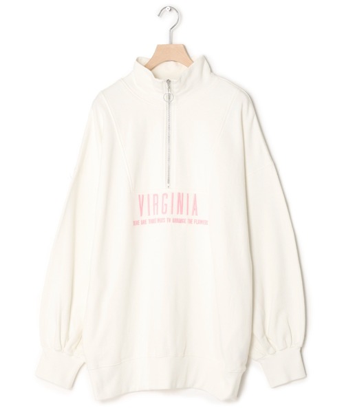 w closet(ダブルクローゼット)の「ハーフジップ刺繍入りスウェット(スウェット・レディース・イエロー系/オフホワイト/グレー・FREE)」の7枚目の写真