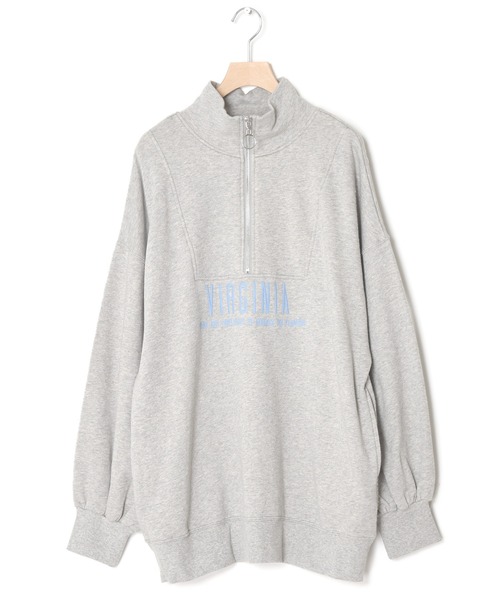 w closet(ダブルクローゼット)の「ハーフジップ刺繍入りスウェット(スウェット・レディース・イエロー系/オフホワイト/グレー・FREE)」の9枚目の写真
