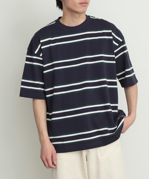 SENSE OF PLACE by URBAN RESEARCH（センスオブプレイスバイアーバンリサーチ）の「『ユニセックス』ボーダーヘビーウエイトTシャツ(5分袖)（Tシャツ/カットソー・メンズ・その他4/その他3/その他2/その他1・LARGE/MEDIUM）」の10枚目の写真