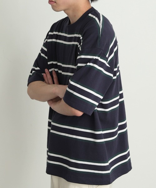 SENSE OF PLACE by URBAN RESEARCH（センスオブプレイスバイアーバンリサーチ）の「『ユニセックス』ボーダーヘビーウエイトTシャツ(5分袖)（Tシャツ/カットソー・メンズ・その他4/その他3/その他2/その他1・LARGE/MEDIUM）」の7枚目の写真