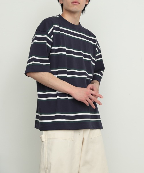 SENSE OF PLACE by URBAN RESEARCH（センスオブプレイスバイアーバンリサーチ）の「『ユニセックス』ボーダーヘビーウエイトTシャツ(5分袖)（Tシャツ/カットソー・メンズ・その他4/その他3/その他2/その他1・LARGE/MEDIUM）」の11枚目の写真