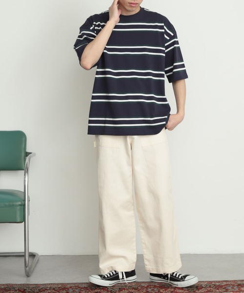 SENSE OF PLACE by URBAN RESEARCH（センスオブプレイスバイアーバンリサーチ）の「『ユニセックス』ボーダーヘビーウエイトTシャツ(5分袖)（Tシャツ/カットソー・メンズ・その他4/その他3/その他2/その他1・LARGE/MEDIUM）」の12枚目の写真