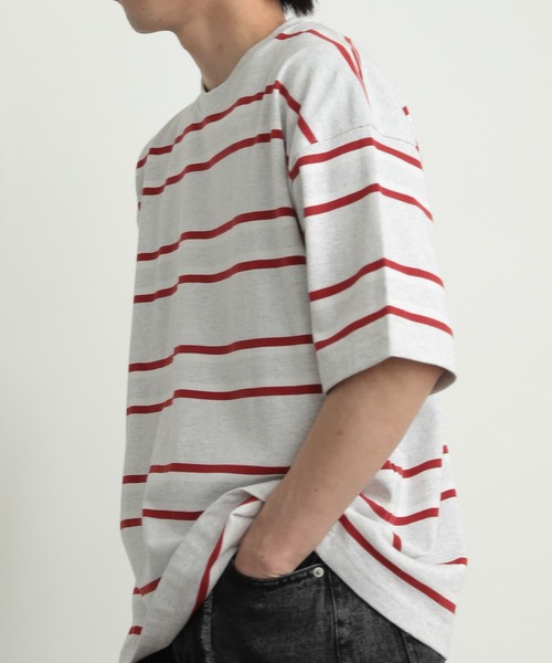 SENSE OF PLACE by URBAN RESEARCH（センスオブプレイスバイアーバンリサーチ）の「『ユニセックス』ボーダーヘビーウエイトTシャツ(5分袖)（Tシャツ/カットソー・メンズ・その他4/その他3/その他2/その他1・LARGE/MEDIUM）」の17枚目の写真