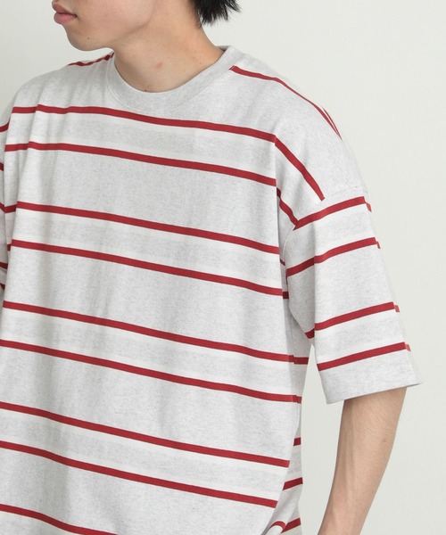 SENSE OF PLACE by URBAN RESEARCH（センスオブプレイスバイアーバンリサーチ）の「『ユニセックス』ボーダーヘビーウエイトTシャツ(5分袖)（Tシャツ/カットソー・メンズ・その他4/その他3/その他2/その他1・LARGE/MEDIUM）」の18枚目の写真