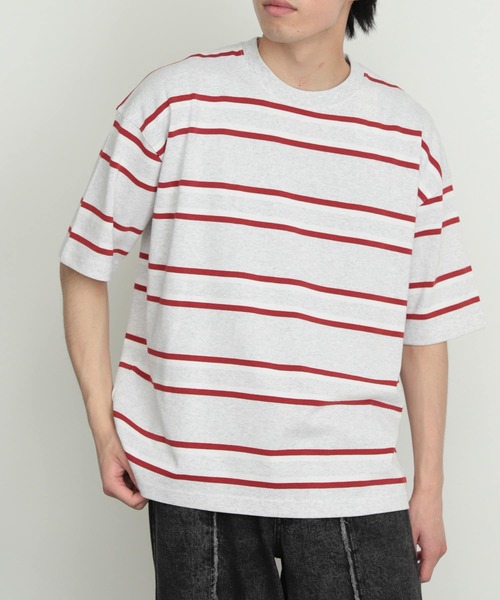 SENSE OF PLACE by URBAN RESEARCH（センスオブプレイスバイアーバンリサーチ）の「『ユニセックス』ボーダーヘビーウエイトTシャツ(5分袖)（Tシャツ/カットソー・メンズ・その他4/その他3/その他2/その他1・LARGE/MEDIUM）」の20枚目の写真