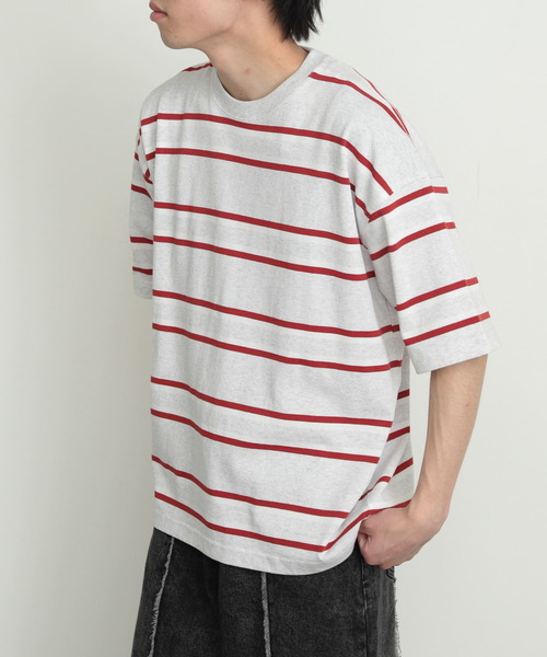 SENSE OF PLACE by URBAN RESEARCH（センスオブプレイスバイアーバンリサーチ）の「『ユニセックス』ボーダーヘビーウエイトTシャツ(5分袖)（Tシャツ/カットソー・メンズ・その他4/その他3/その他2/その他1・LARGE/MEDIUM）」の21枚目の写真