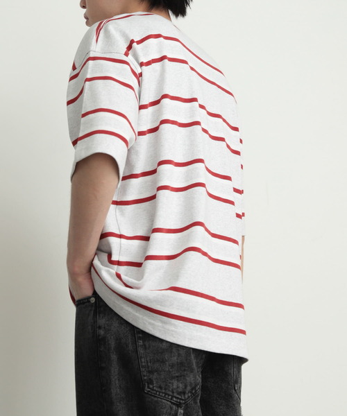 SENSE OF PLACE by URBAN RESEARCH（センスオブプレイスバイアーバンリサーチ）の「『ユニセックス』ボーダーヘビーウエイトTシャツ(5分袖)（Tシャツ/カットソー・メンズ・その他4/その他3/その他2/その他1・LARGE/MEDIUM）」の22枚目の写真