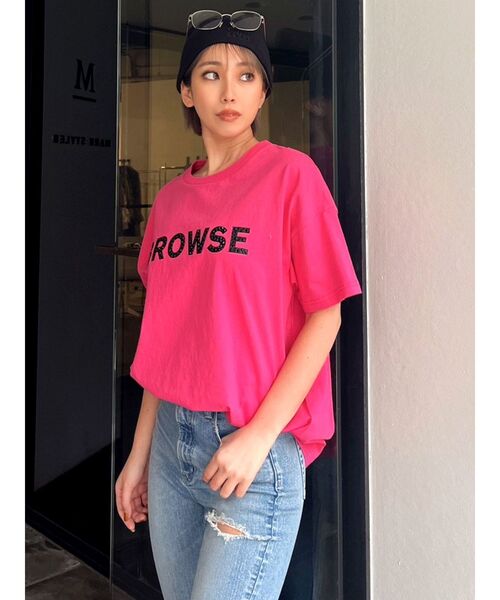 GYDA（ジェイダ）の「BROWSE Bijou BIG Tシャツ（Tシャツ/カットソー・レディース・ブラック/オフホワイト/ピンク・FREE）」の17枚目の写真