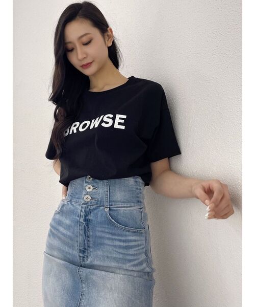 GYDA（ジェイダ）の「BROWSE Bijou BIG Tシャツ（Tシャツ/カットソー・レディース・ブラック/オフホワイト/ピンク・FREE）」の18枚目の写真