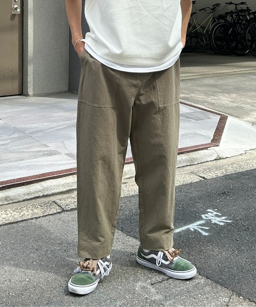 CPCM(シーピーシーエム)の「綿麻ベイカーイージーパンツ(デニムパンツ・メンズ・インディゴブルー/ブラック/カーキ/アイボリー/ブラック系その他・MEDIUM/LARGE)」の21枚目の写真