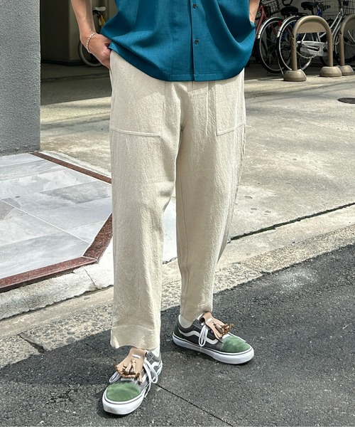 CPCM(シーピーシーエム)の「綿麻ベイカーイージーパンツ(デニムパンツ・メンズ・インディゴブルー/ブラック/カーキ/アイボリー/ブラック系その他・MEDIUM/LARGE)」の16枚目の写真