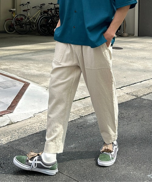 CPCM(シーピーシーエム)の「綿麻ベイカーイージーパンツ(デニムパンツ・メンズ・インディゴブルー/ブラック/カーキ/アイボリー/ブラック系その他・MEDIUM/LARGE)」の13枚目の写真