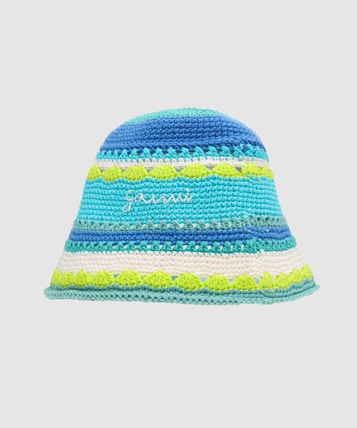 GANNI(ガニー)の「Cotton Crochet Bucket Hat(ハット・レディース・ブルー・XS/S/M/L)」の1枚目の写真