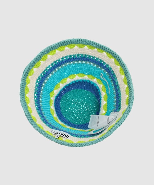 GANNI(ガニー)の「Cotton Crochet Bucket Hat(ハット・レディース・ブルー・XS/S/M/L)」の4枚目の写真