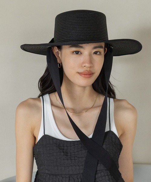 eL（エル）の「【eL】Piping Hat/905707（ハット・レディース・ブラック/ベージュ・FREE）」の2枚目の写真