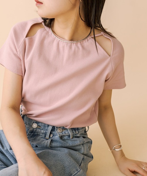 mline（エムライン）の「[mline]アメスリデザインカットソー（Tシャツ/カットソー・レディース・オリーブ/ピンク/ブラック/オフホワイト・FREE）」の4枚目の写真